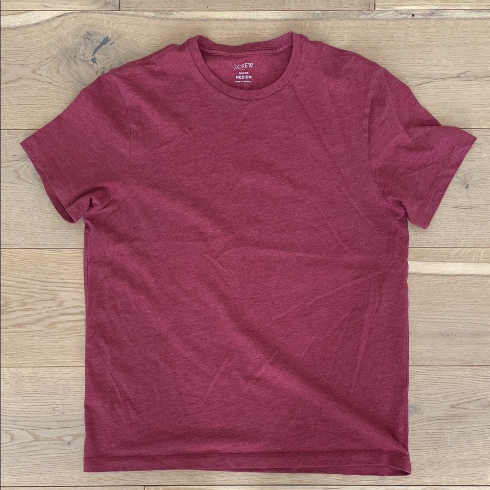 J. Crew Men's Burgundy Short Sleeve Tee